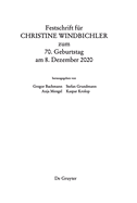 Festschrift Fr Christine Windbichler Zum 70. Geburtstag Am 8. Dezember 2020