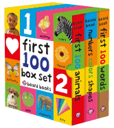 First 100 Board Book Box Set (3 Books): First 100 Words, Numbers Colors Shapes, and First 100 Animals