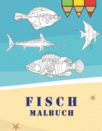 Fisch Malbuch: Unterwasser Malbuch Fischliebhaber Geschenke einseitige Malvorlagen