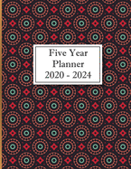 Five Year Planner: 2020-2024 Monthly Five Year Journal - 5 Year Planner - 60 Months Calendar - 5 Year Appointment Book - Mandela Pattern 2