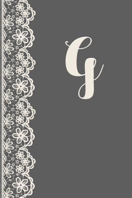 G: Monogrammed Journal Vintage Lace with Monogram Personalized Letter 'g' - Paper Co, Moxie Bloom