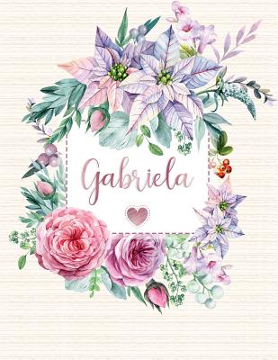 Gabriela: Floral Personalized Lined Journal with Inspirational Quotes - Panda Studio