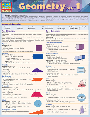 Geometry Part 1: Quickstudy Laminated Reference Guide - Barcharts Inc
