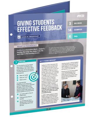 Giving Students Effective Feedback (Quick Reference Guide) - Brookhart, Susan M