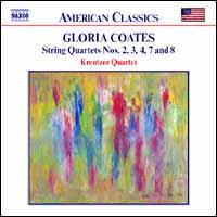 Gloria Coates: String Quartets Nos. 2, 3, 4, 7 and 8 - Kreutzer Quartet; Philip Adams (organ); Michael Finnissy (conductor)