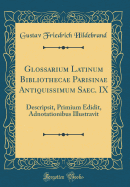 Glossarium Latinum Bibliothecae Parisinae Antiquissimum Saec. IX: Descripsit, Primium Edidit, Adnotationibus Illustravit (Classic Reprint)