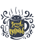 Good Morning Coffee Cup Cat Notebook