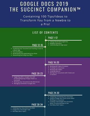 Google Docs 2019: The Succinct Companion(TM) (Containing 100 Tips/Ideas to Transform You from a Newbie to a Pro!) - Succinct Companion