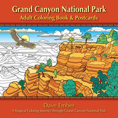 Grand Canyon National Park Adult Coloring Book and Postcards - 