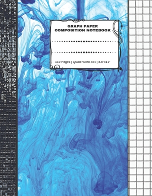 Graph Paper Composition Notebook: 110 Pages - Quad Ruled 4x4 - 8.5" x 11" Large Notebook with Grid Paper - Math Notebook For Students - Notebooks, Exciting