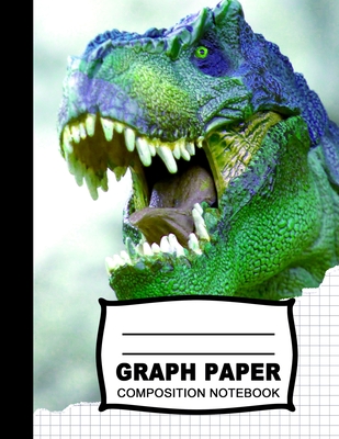 Graph Paper Composition Notebook: Beautiful Jurassic Age 8.5 x 11 inch Quad Ruled 4 x 4 square grid journal four squares per inch graphing paper, (Notebooks for Math and Science School and College students) - Roaring T Rex Dinosaur Colorful Notebook - Notebooks, Zoo Spirit