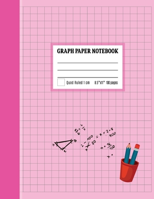 Graph Paper Notebook 1 cm: Coordinate Paper, Squared Graphing Composition Notebook, 1 cm Squares Quad Ruled Notebook Pink Cover - Publishing, Amelia Art