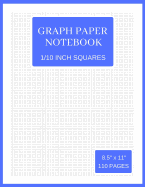 Graph Paper Notebook: 10 Squares Per Inch (Large, 110 Pages, Blue and White Soft Cover)