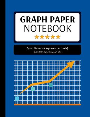 Graph Paper Notebook: 200 Pages, 4x4 Quad Ruled, Grid Paper Composition (Large, 8.5x11 in.) - Journals, Joyful