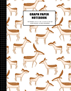 Graph Paper Notebook: Deer Pattern Decor Quad Ruled Graphing Paper Journal 4x4 (1/4 in. Squares), 160 Pages Graph Notebook, Large Size 8.5 x 11 Inches Composition Grid Notebook
