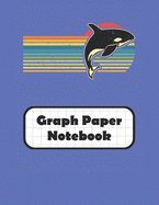 Graph Paper Notebook: Killer Whale Grid Paper Quad Ruled 4 Squares Per Inch Large Graphing Paper 8.5 By 11