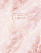 Graph Paper Notebook: Pink Quartz Marble - 8.5 x 11 - 5 x 5 Squares per inch - 100 Quad Ruled Pages - Cute Graph Paper Composition Notebook for Children, Kids, Girls, Teens and Students (Math and Science School Essentials)