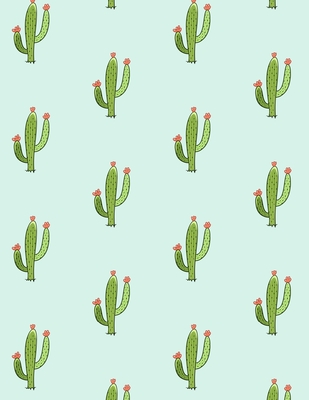 Graph Paper Notebook: Quad Ruled Graphing Paper, 200 Pages, Green Cactus Pattern (8.5x11) - Notebooks and Journals to Write in