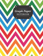 Graph Paper Notebook: Rainbow Chevron Grid Paper Quad Ruled 5 Squares Per Inch Large Graphing Paper For Math Science 8.5" By 11"