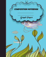 Graph Rued Composition Notebook 8 X 10,120 Pages, Fish Potter Style Seamless: Composition Notebook for College School/Teacher/Office/Student