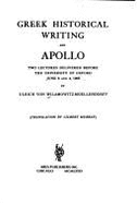 Greek Historical Writing & Apollo