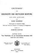 Grundriss Zur Geschichte der Deutschen Dichtung aus den Quellen