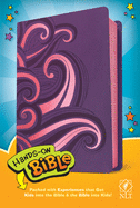 Hands-On Bible NLT (Leatherlike, Purple/Pink Swirls)