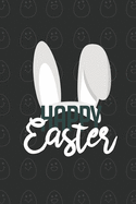 Happy Easter II Notebook, Blank Write-in Journal, Dotted Lines, Wide Ruled, Medium (A5) 6 x 9 In (Black)