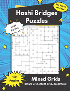 Hashi Bridges Puzzles Mixed Grids: Large Bridges Puzzles for adults (solutions included)