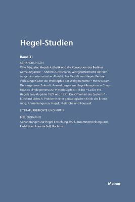 Hegel-Studien / Hegel-Studien Band 31 (1996) - Poggeler, Otto (Editor), and Nicolin, Friedhelm (Editor)