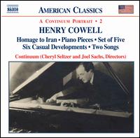 Henry Cowell: Instrumental, Chamber and Vocal Music, Vol. 2 - Cheryl Seltzer (piano); Continuum; David Krakauer (clarinet); Gordon Gottlieb (percussion); Joel Sachs (drums);...