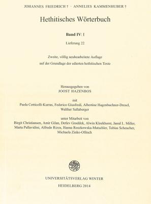 Hethitisches Worterbuch, Band IV: I (Fascicle 22-25) - Friedrich, Johannes, and Kammenhuber, Annelies, and Hazenbos, Joost (Editor)