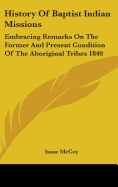 History Of Baptist Indian Missions: Embracing Remarks On The Former And Present Condition Of The Aboriginal Tribes 1840