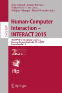 Human-Computer Interaction - Interact 2015: 15th Ifip Tc 13 International Conference, Bamberg, Germany, September 14-18, 2015, Proceedings, Part IV