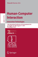 Human-Computer Interaction: Interaction Technologies: 17th International Conference, Hci International 2015, Los Angeles, CA, USA, August 2-7, 2015. Proceedings, Part II