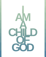 I Am a Child of God: Cool Colors Ombre 8 in by 10 in Notebook