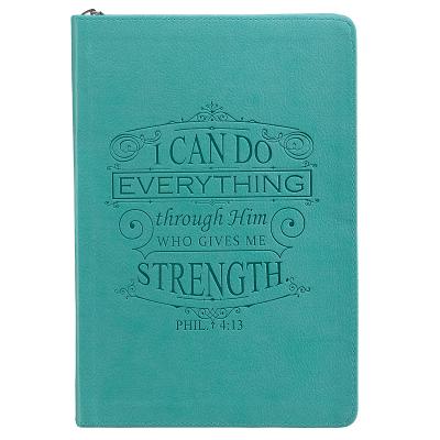 I Can Do Everything: Teal Lux-Leather Journal with Zipper - Christian Art Gifts (Creator)