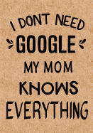 I Don't Need Google My Mom Knows Everything: Journal, Diary, Inspirational Lined Writing Notebook - Funny Mom Birthday Gifts Ideas - Humoros Gag Gift for Women