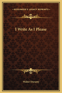 I Write as I Please