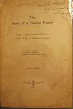 The Story of a Boston Family: Ann Dowse Williams/Mary Williams Langley