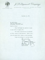 Tls From Winnie Wong (J. B. Lippincott) to Herb Yellin, Lord John Press. Re: First Editions. September 13, 1974