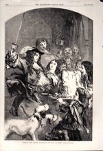 Engraving: 'Charles the Second Knighting the Loin of Beef'. From the Illustrated London News December 23, 1854