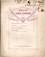 Bird Raptures (Sheet Music) [Signed & Inscribed By Author]