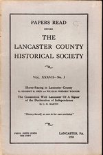 Papers Read Before the Lancaster County Historical Society: Volume XXXVII, No. 3; 1933