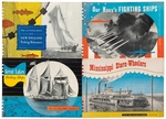 Ships and Sailing Albums: [Four Volume Set: Number 1: Mississippi Stern-Wheelers, Number 2: Great Lakes Sailing Ships, Number 3: Our Navy's Fighting Ships, Number 4: New England Fishing Schooners]