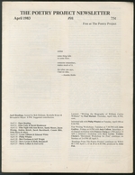 The Poetry Project Newsletter No. 98-April 1983