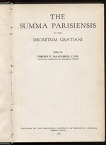 The Summa Parisiensis on the Decretum Gratiani