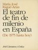 El Teatro Del Fin Del Milenio En Espana (De 1975 Hasta Hoy)