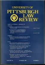 University of Pittsburgh Law Review: Vol. 46 Number 4, Summer 1985