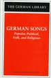 German Songs: Popular, Political, Folk, and Religious